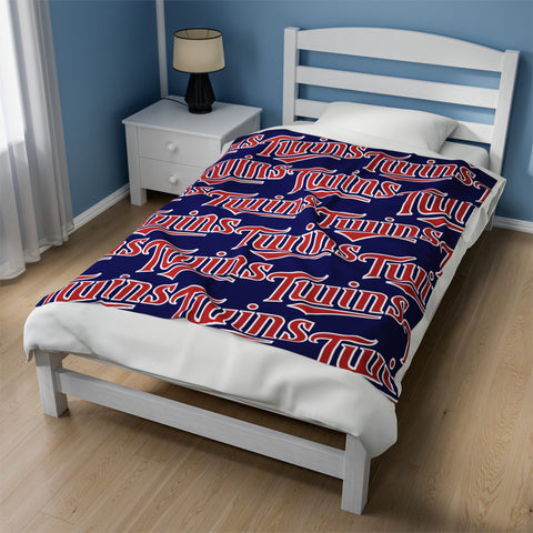 Twins-Themed Velveteen Plush Blanket - Soft & Cozy Team Spirit Throw for Fans